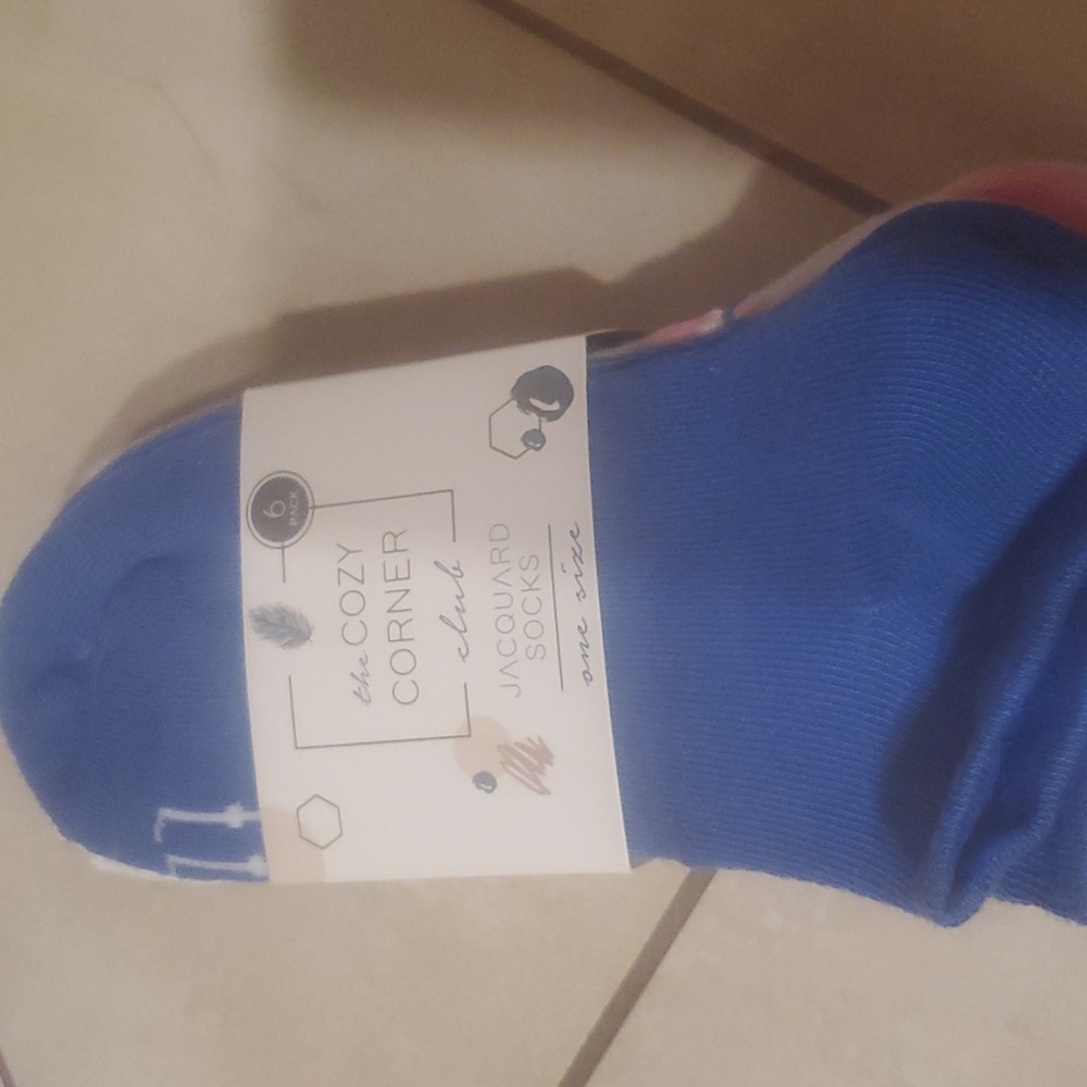New 6 Pack Jacquard Socks